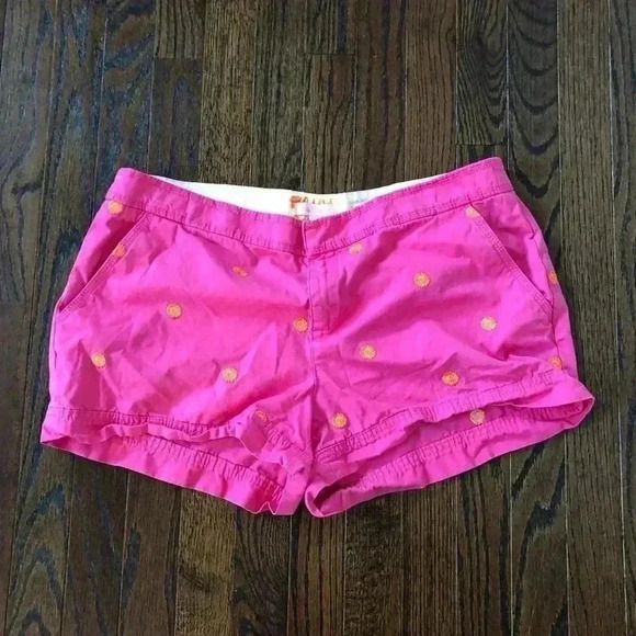 Lilly Pulitzer Women's 14 Pink Embroidered Cotton 3” Inseam Mid-Rise Shorts - Picture 1 of 12